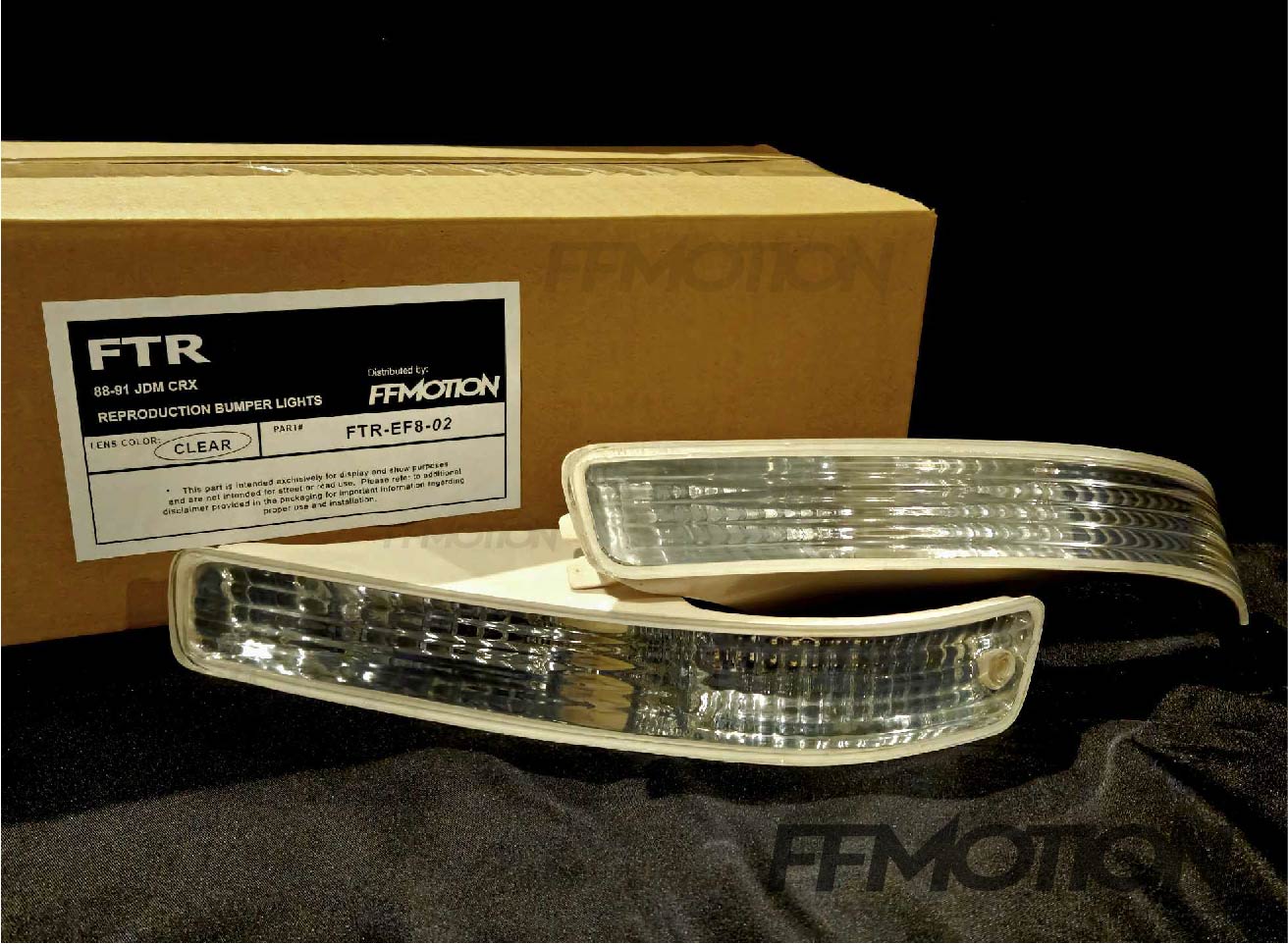 FTR JDM CRX reproduction bumper lamps - CLEAR lens